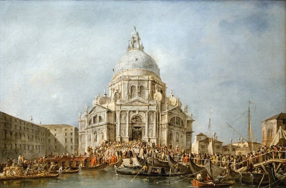 Il Doge alla Basilica della Salute di Venezia, edificata in ringraziamento per la fine della peste del 1630 - Musée du Louvre, Paris